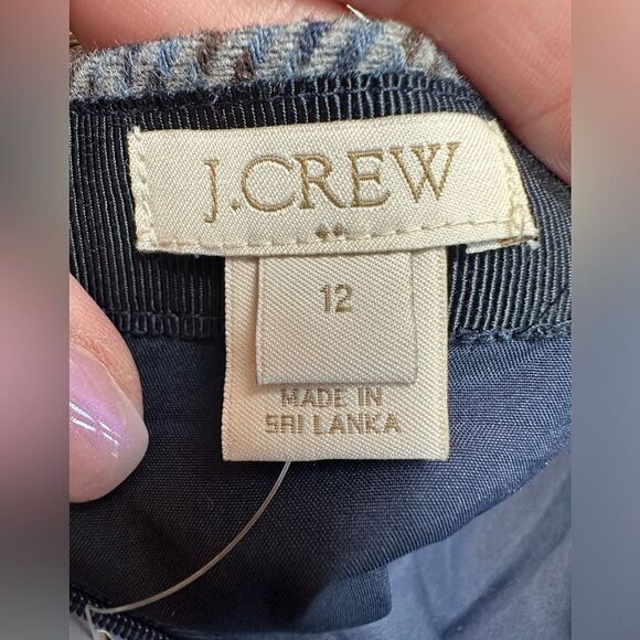 NEW J. Crew Double-Notch Houndstooth Wool Blend Mini Skirt Women’s Size 12 - Picture 9 of 16